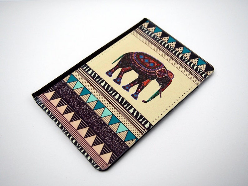 Elephant Aztec Geometric Passport Cover Passport Holder, Passport Wallet image 2