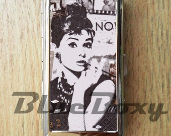 Audrey Hepburn Cigarette Case, Cigarette Holder, Cigarette Box, Card Holder