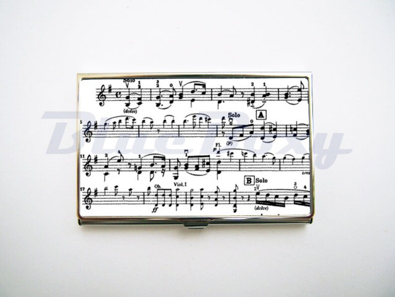 Music Note Card Holder Business Card Case Credit Card Case Etsy
