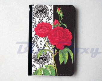 Red Rose Passport Cover - Passport Holder, Passport Wallet