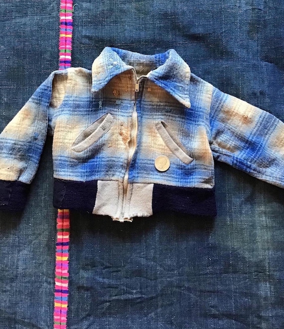 Vintage infant wool zip up jacket.