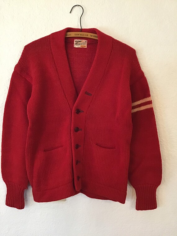 40's Princeron Varsity Award Sweater. 36 inch che
