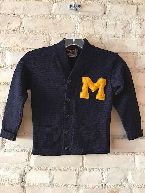 Champion 40s-50s Kids Michigan Letterman Sweater - Etsy