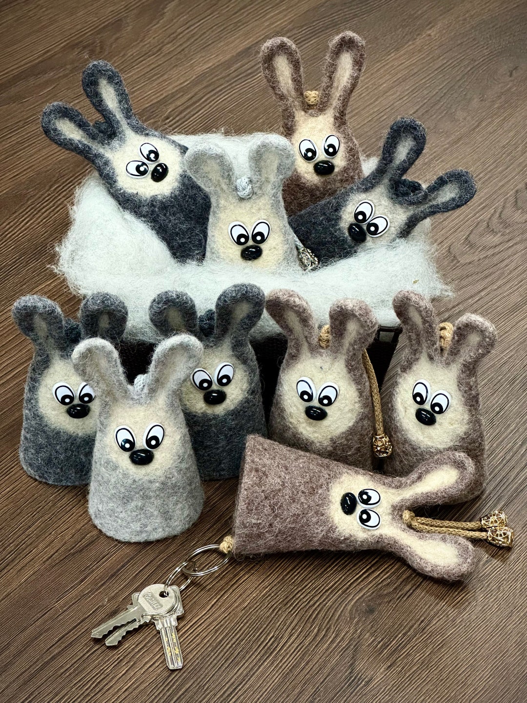 Bunny Keychain - Etsy
