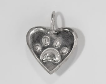 Sterling Silver Paw Print Pendent