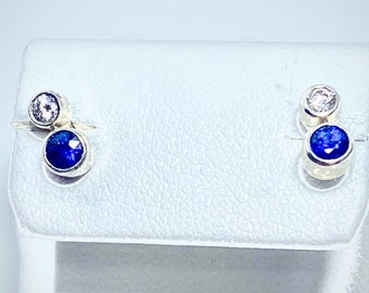 Sapphire and Diamond Studs