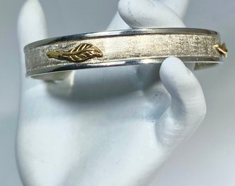 Two Tone Leaf Bangle