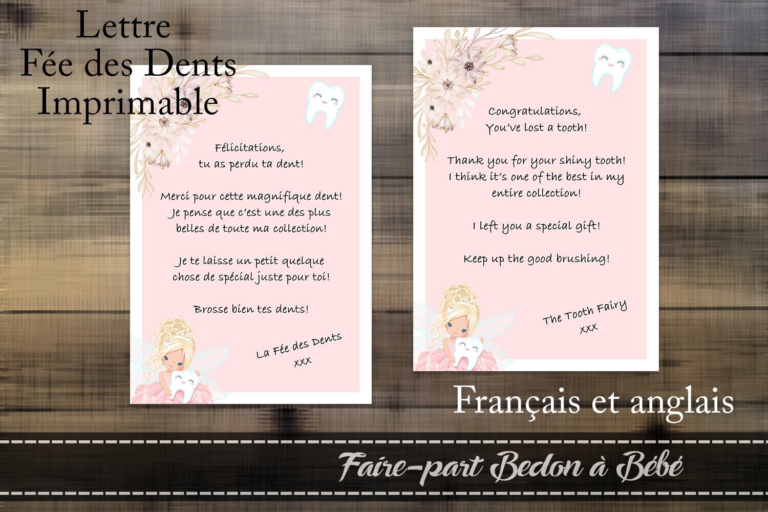 Lettre De La Fée Des Dents à Imprimer Gratuit Lettre fée des dents - Etsy France