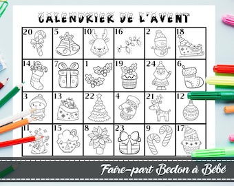 Färglägg adventskalender - Julnedräkning