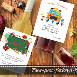 Teacher, daycare, bus driver gifts - Wine bottle label - Candle label