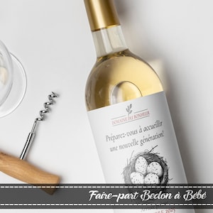 Annonce Grossesse Étiquette, Annonce Grossesse Bébe, Étiquette de vin Naissance, Étiquette bouteille, Demande parrain/marraine