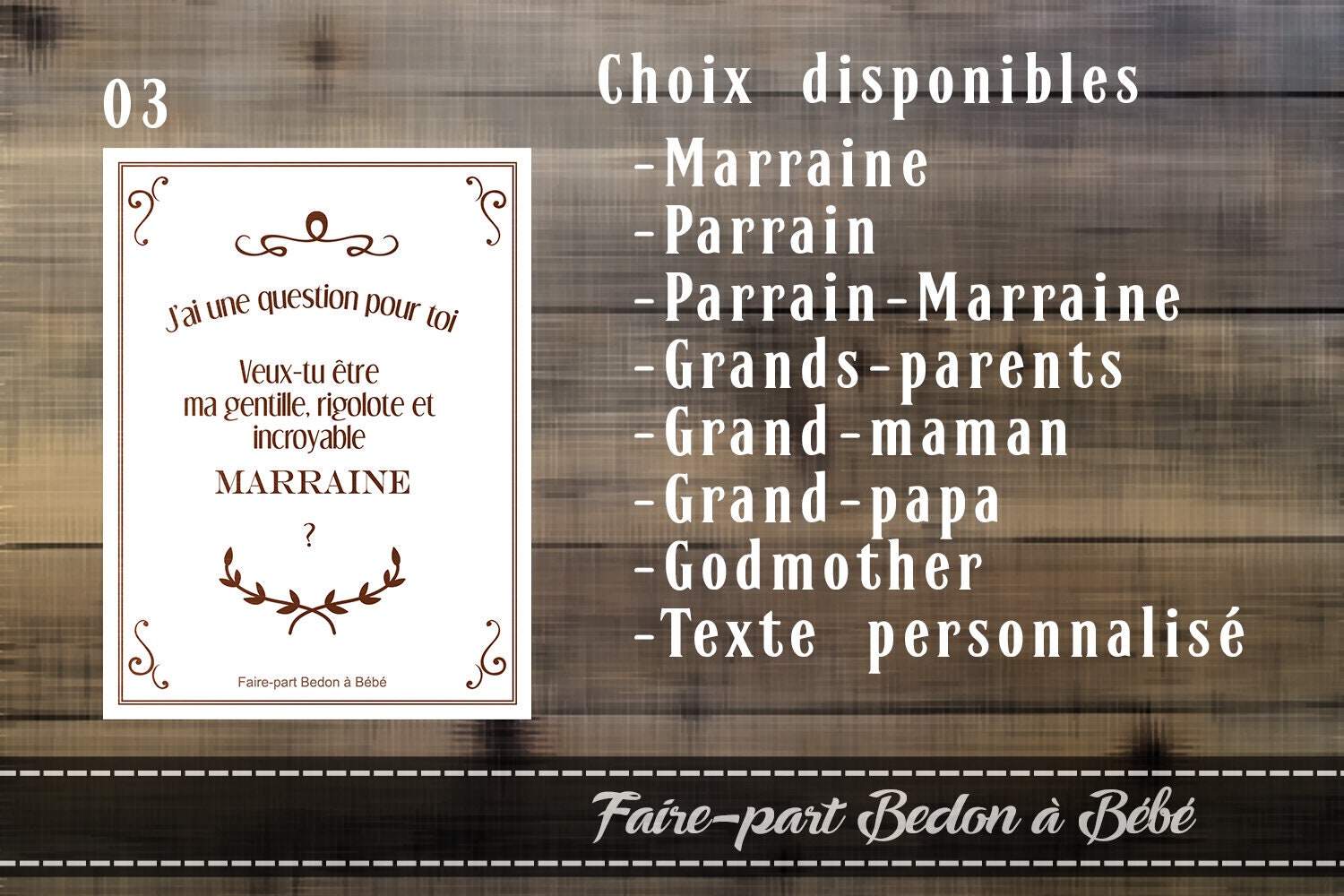 Étiquette Bouteille Vin "Marraine/Parrain" - Annonce Grossesse Originale, 4 Autocollants 8x12cm