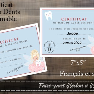 Tooth Fairy Certificate - Digital Printable - Etsy