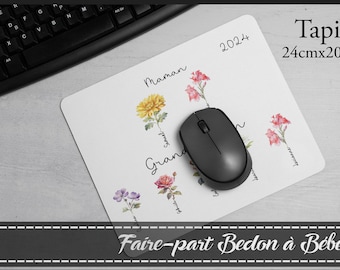 Tapis de souris Le jardin de grand-maman - le jardin de maman - fleurs mois de naissance -