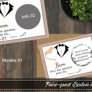 Carte à gratter - demande garçon d'honneur - demande témoin - annonce mariage - garçon d'honneur - mariage - témoin