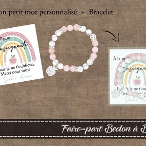 Cadeau enseignante - Cadeau fin d'année - Enseignante - Bracelet enseignante - Bracelet avec carton - Bracelet remerciement - Cadeau