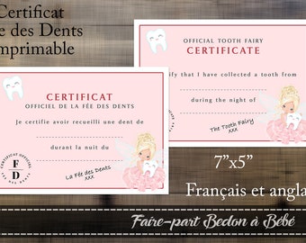 Tooth Fairy Certificate - Digital printable