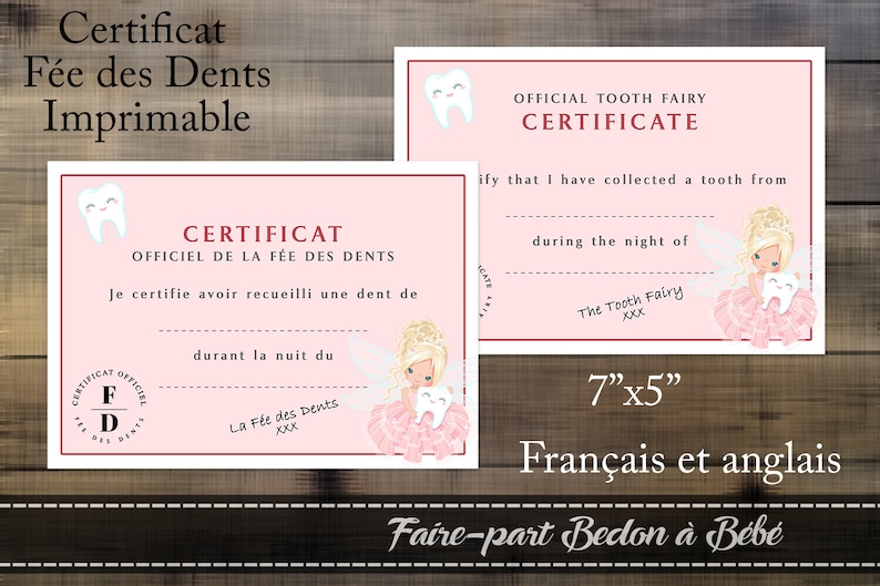 Tooth Fairy Certificate Digital Printable - Etsy