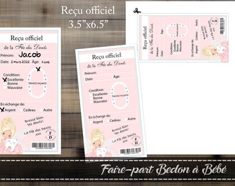 Tooth Fairy official receipt - Digital printable