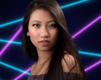 Laser Digital background for Photoshop Composite images or green screen for school photos.  Unflattened.