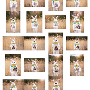 19 images Boho Easter Bunny template bundle for photographers.  NINETEEN JPG files with BONUS tutorial for adding a Photo Mask in Photoshop