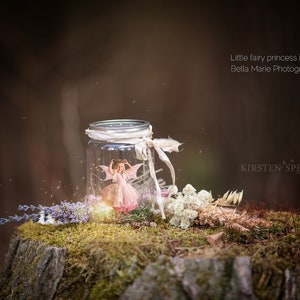 Digital Photoshop Template Composite Image Fairy in a Jar