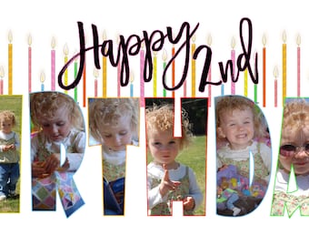HAPPY BIRTHDAY Photoshop Template- you can change the year, of course!