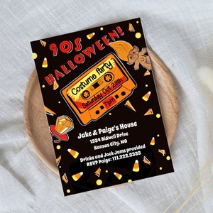 Editable 90s Theme Party Halloween Invite | Costume Party Invite | 90s Birthday Party | 90s Throwback | Halloween Invitation