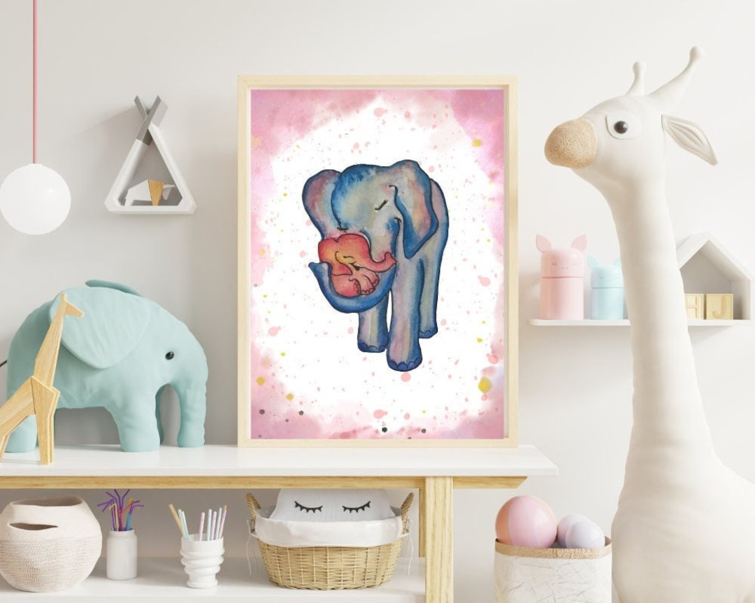 Printable Elephant Wall Art Elephant Nursery Room Art Elephant Painting ...