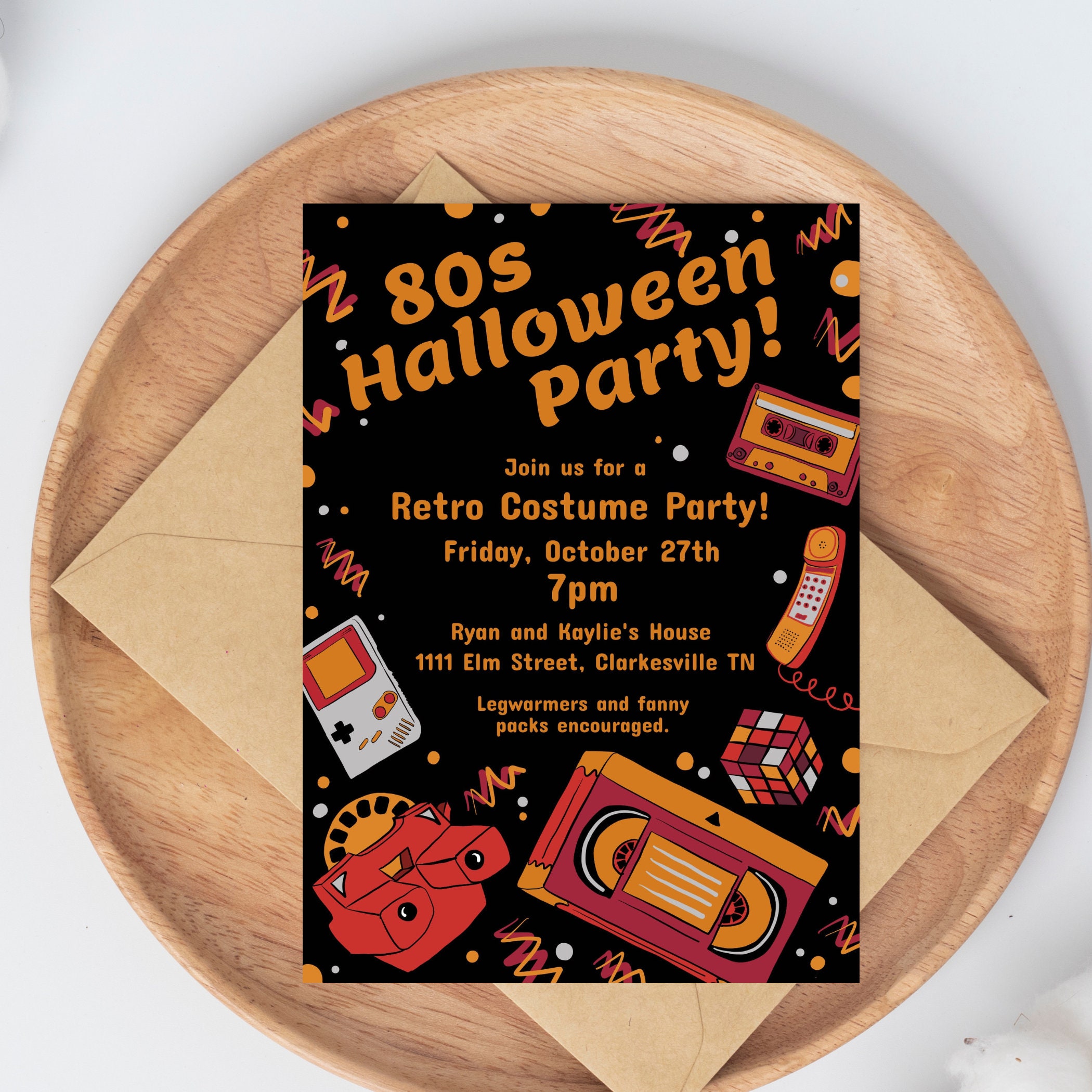 Editable 80s Halloween Invite Halloween Party Invitation 80s Party