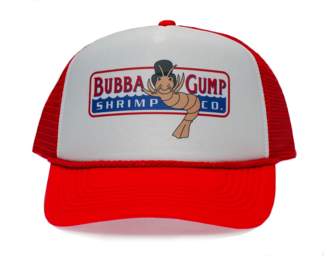 Custom Bubba Gump Shrimp Co. Printed Unisex Adult Truckers Hat Cap Red  Solid 