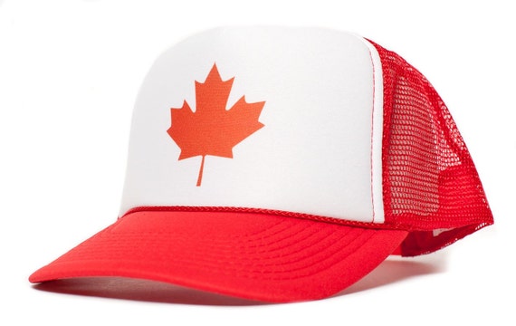 Canadian Canada Maple Leaf Flag Unisex Adult Trucker Cap Hat Red