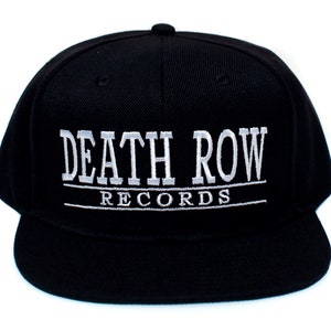 Vintage (2000s) Death Row Records Black Embroidered Flat Brim Hat