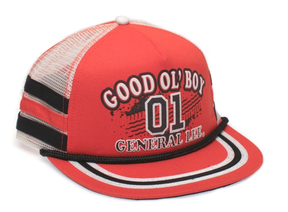 Stripe Hat Flat Bill Truckers Cap Adult 