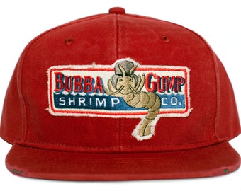 Distressed Bubba Gump Shrimp Co. Handgemachte bestickte Mütze Rot