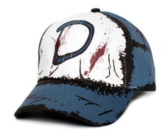 Clementine's Custom Hand Painted Splatter Stain & Dirt Handmade Baseball Cap Hat Unisex Slate