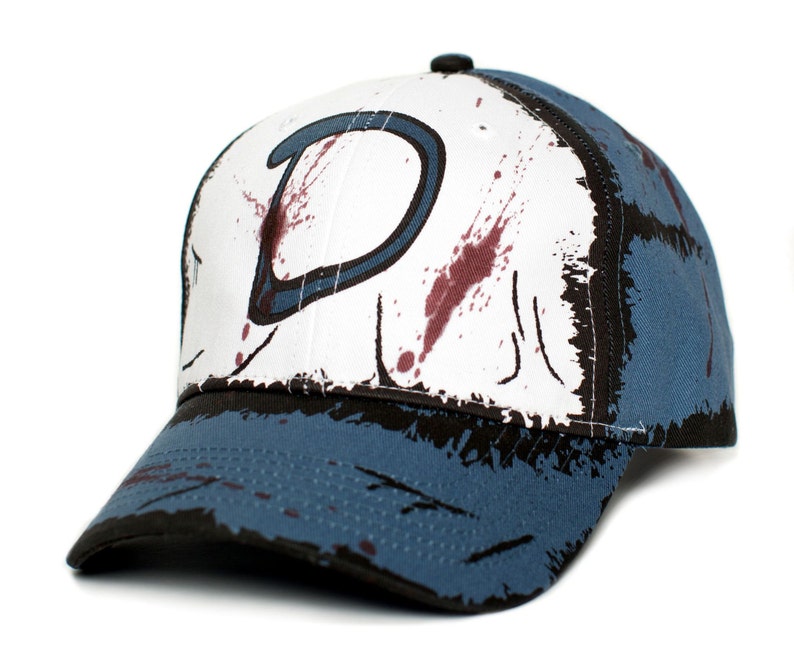 Cappello da baseball fatto a mano con macchie e sporco dipinto a mano personalizzato di Clementine, ardesia unisex immagine 1