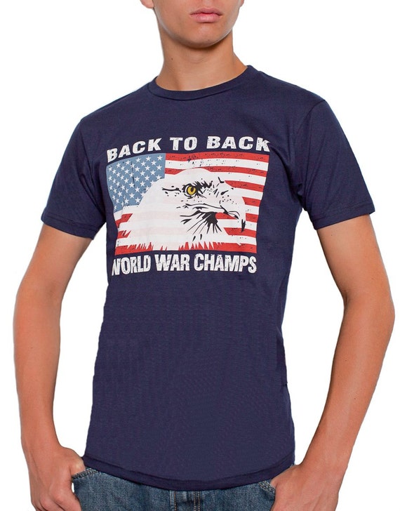 Eagle Back To Back World War Champs Usa Men S Navy Cotton Etsy Eagle Back To Back World War Champs Usa Men S Navy Cotton Etsy