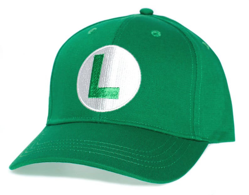 Mario Hat Luigi Cap Embroidered Cotton Cosplay Adult Size Costume Snap