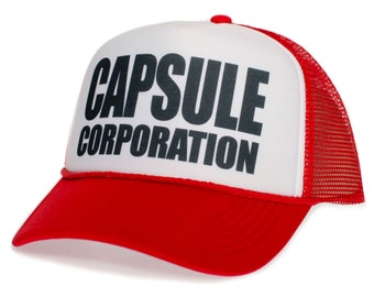 Capsule Corp Corporation Hat Hand Printed Truckers Cap Adult Red/White Cosplay