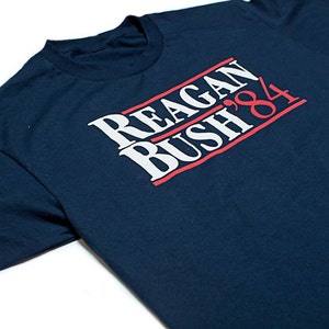 Reagan Bush 84 T-shirt Conservative Presidential Campaign Shirt S-3XL Navy image 2