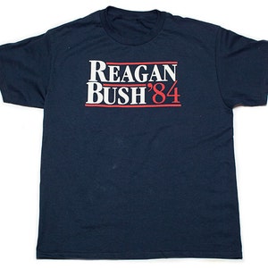 Reagan Bush 84 T-shirt Conservative Presidential Campaign Shirt S-3XL Navy image 3