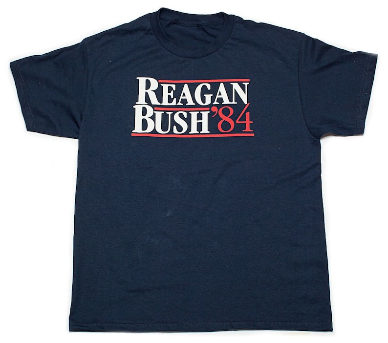 Reagan Bush 84 T-shirt Conservative Presidential Campaign Shirt S-3XL Navy image 3