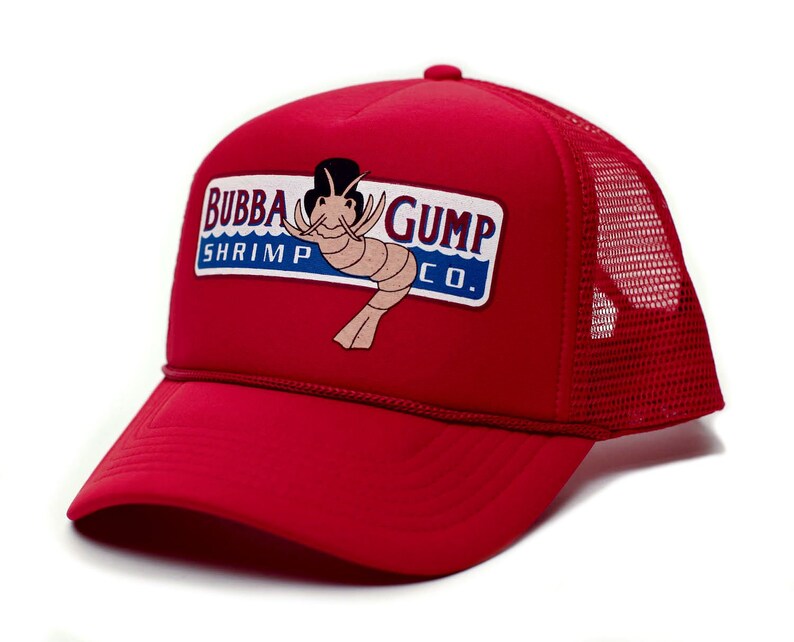 Custom Bubba Gump Shrimp Co Printed Unisex Adult Truckers Hat Cap Red Solid