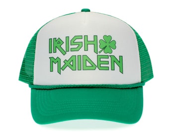 Irish Maiden Hat Funny Saint Patrick's Day Clover Shamrock Cap Unisex Adult Multi Green