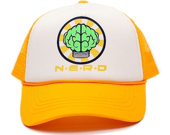 Personalizado N* E * R * D NEPTUNES NERD Trucker Sombrero de malla Snapback gorra Oro Curvo