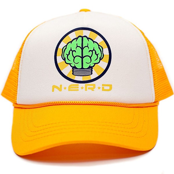 Personnalisé N * E * R * D NEPTUNES NERD Trucker Hat Mesh Hat Snapback capuchon Or incurvé