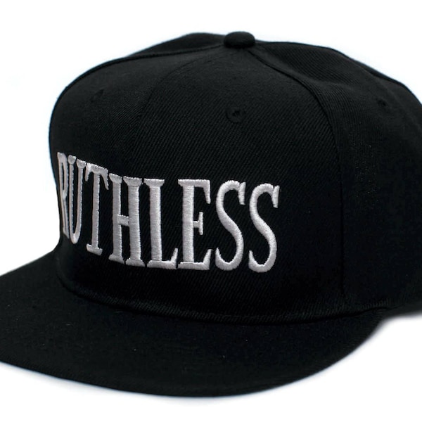 Ruthless Records Embroidered Vintage 90’s Adult One Size Flat Bill Hat Cap Black