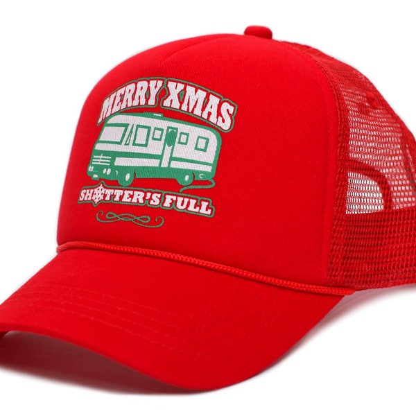 Merry Christmas Xmas Shitter's Full Funny Truckers Hat Cap Red