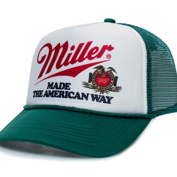 Miller Truckers Hat Classic Made The American Way Unisex Adjustable Snapback